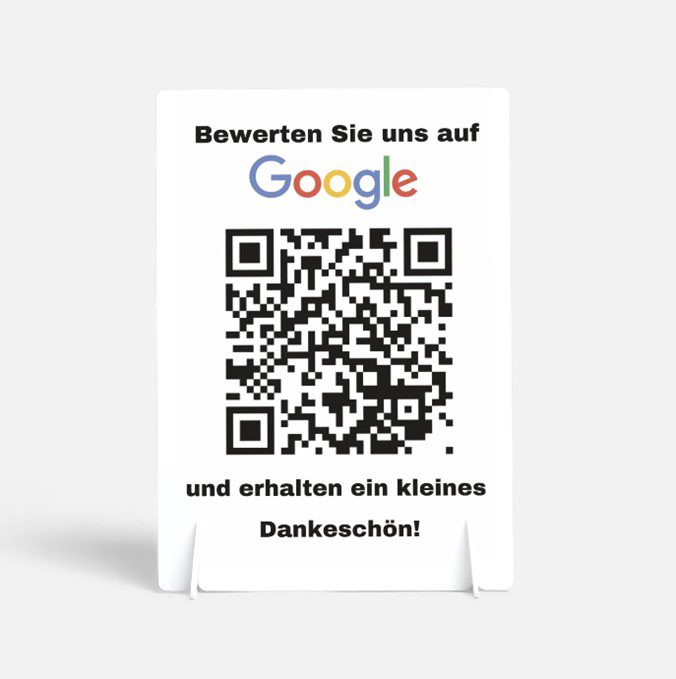 Tischaufsteller Bewertungsexperte QR Code